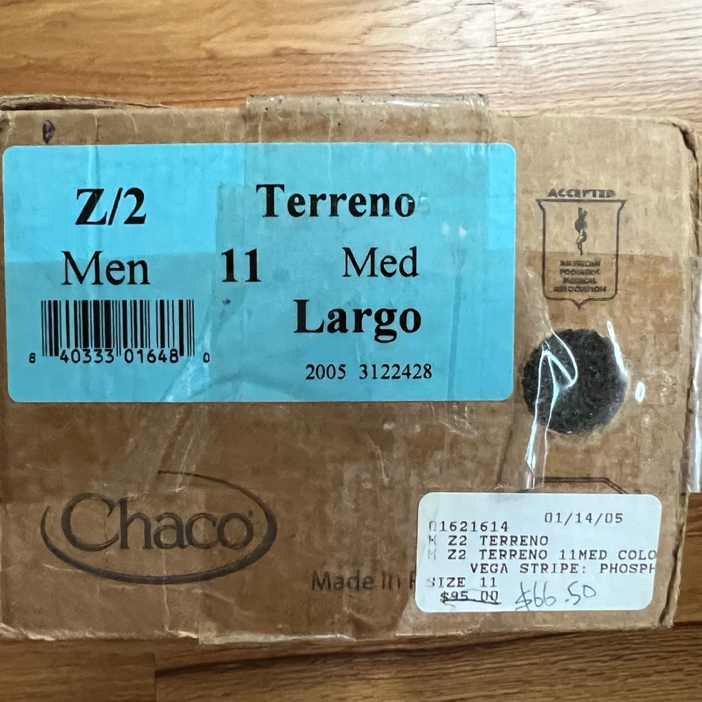 Vintage Chaco Z2 Terreno blue hiking/white water sandals men’s 11Med, USA! - Picture 2 of 15